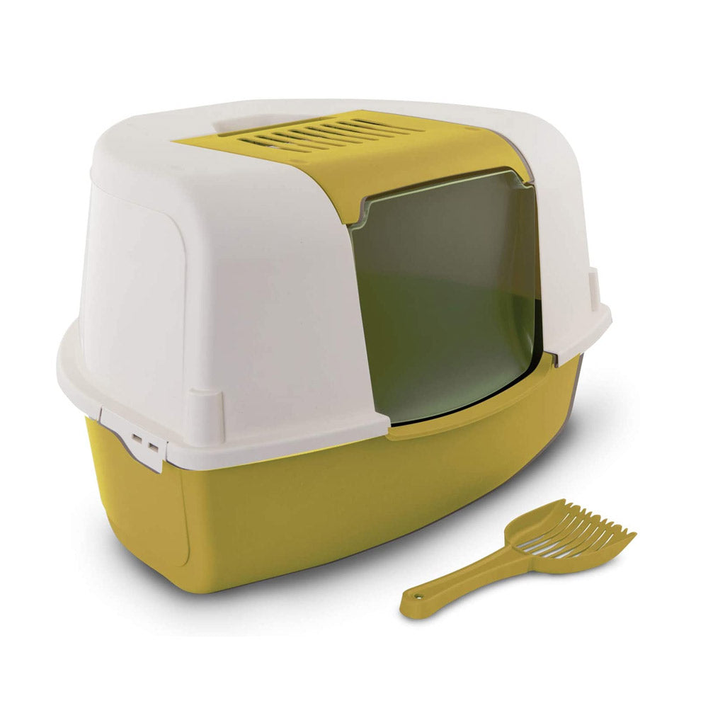 Toilet Ariel Corner Litter Tray and Scoop - tan