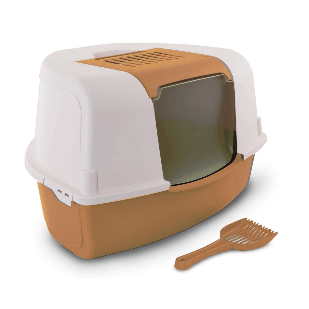 Toilet Ariel Corner Litter Tray and Scoop - light-orange