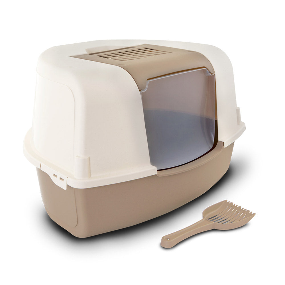 Toilet Ariel Corner Litter Tray and Scoop - mustard