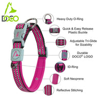 DOCO VARIO O - Ring Collar with Reflective Stitching[Color - Grey, Size - S]