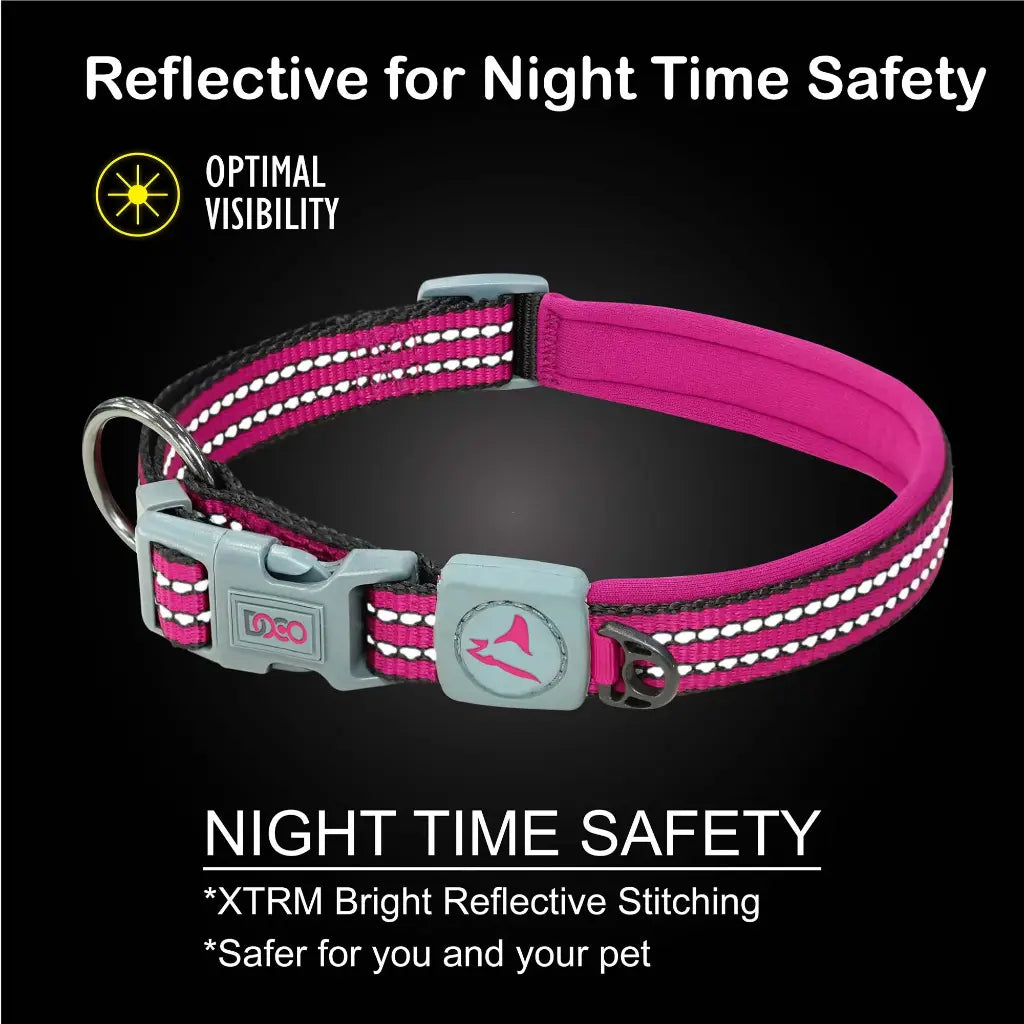 DOCO VARIO O - Ring Collar with Reflective Stitching[Color - Grey, Size - S]