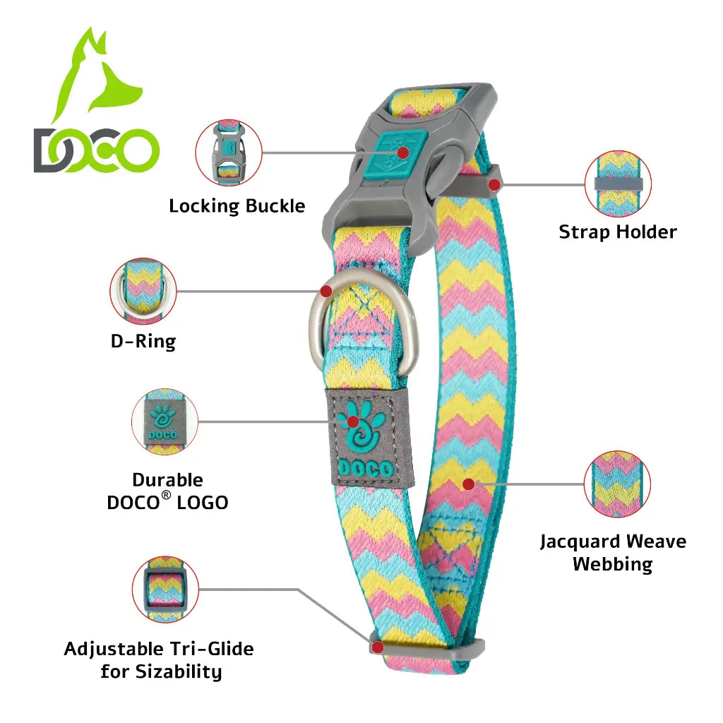 DOCO® Jacquard Weave Collar-2.5 x 45-68cm D18