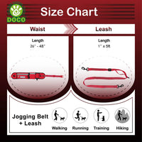 DOCO® Lite Reflective Jogging Belt With Reflective Bungee [Bag:2.5 x 76-107cm; Leash: 2.5 x 130-150cm]-Black