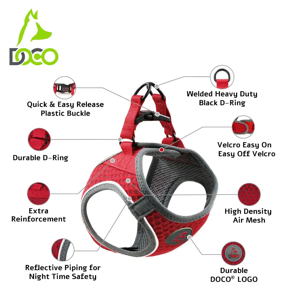DOCO® NET Mesh Sport Harness Large-47-50cm / 7-9kg-Pink