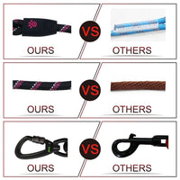 DOCO® Reflective Rope Leash With soft Rubber Handle Ver.5 - Click & Lock Snap-Large-Ø13mm x 120cm-Black
