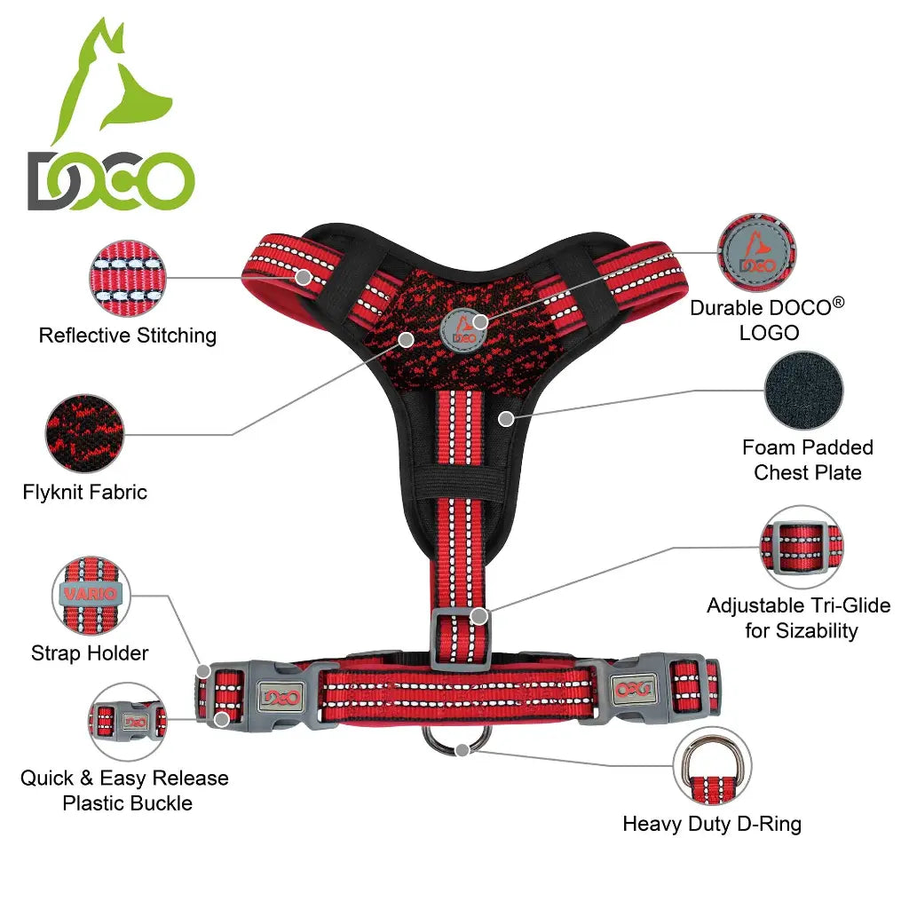 DOCO® VARIO Chest Plate Harness w/Neoprene (DCV206)[Color - Grey, Size - S]