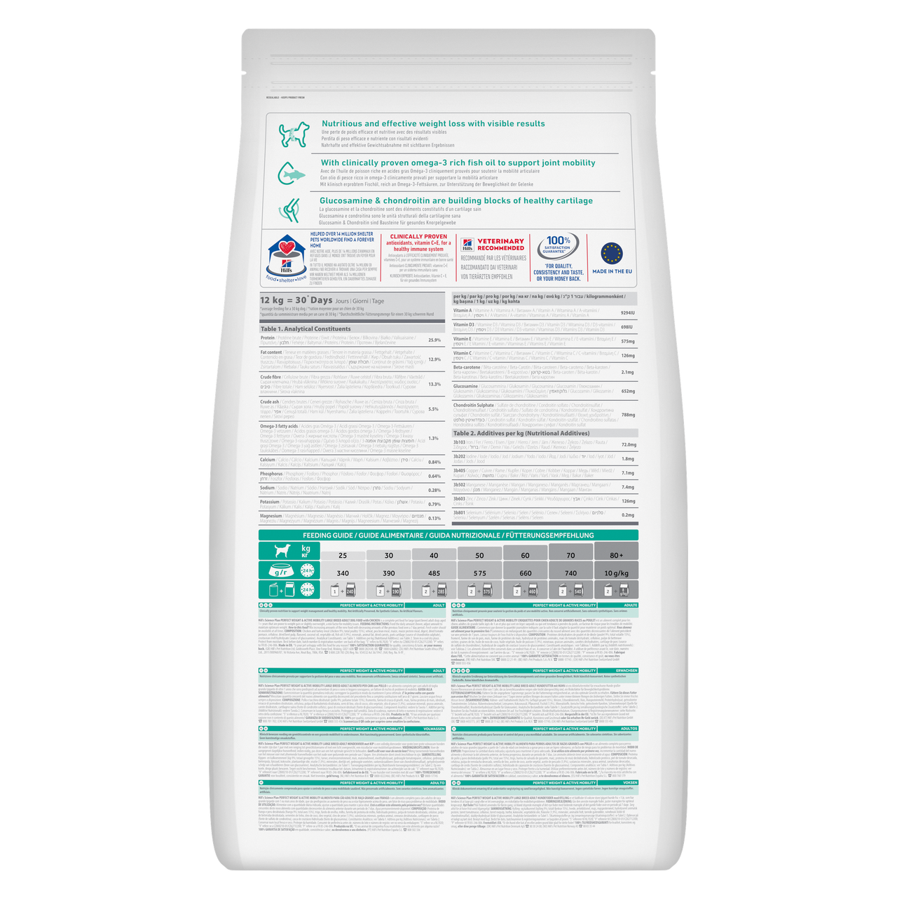 Hill’s Science Plan Perfect Weight & Active Mobility Large Breed Adult Dog Food with Chicken (12kg)