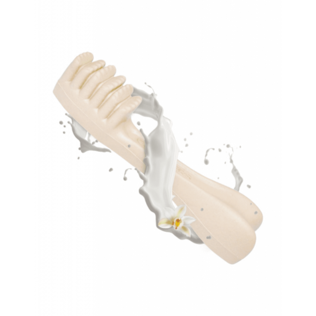 Dentalight 2.7" Vital Fiber Brush Dog Snack - 8pcs With 20% goat's milk powder [Vanilla flavour]-80g