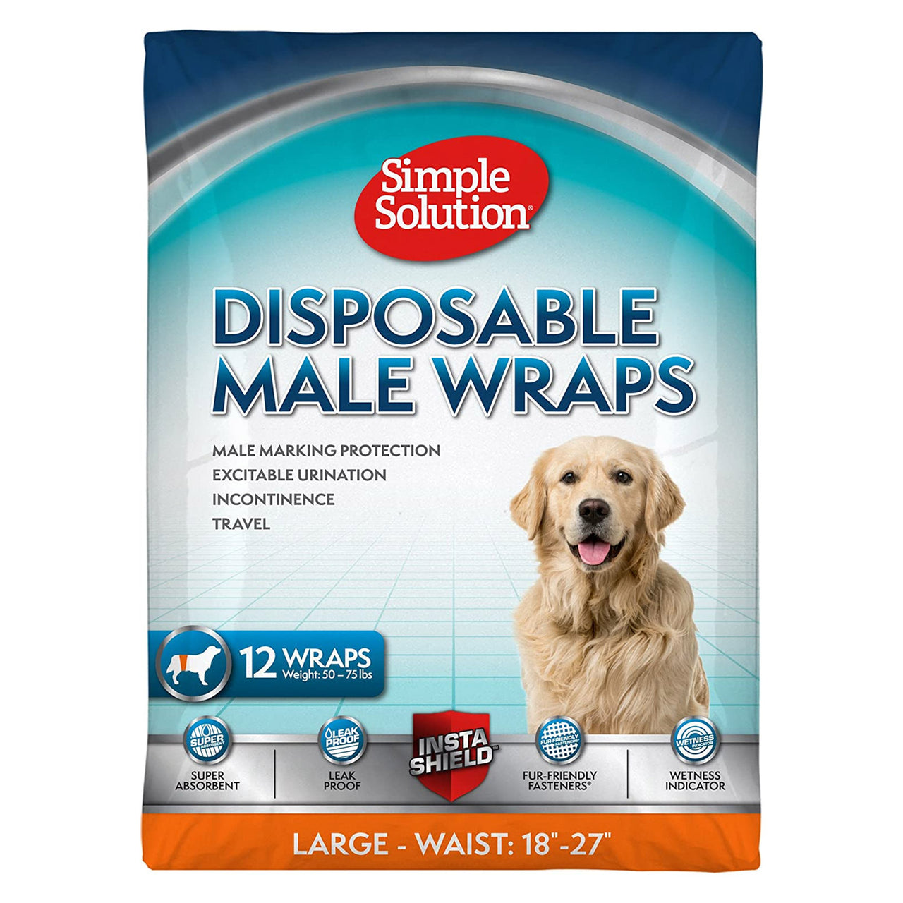 Simple Solution Disposable Male Dog Wraps - M