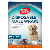 Thumbnail for Simple Solution Disposable Male Dog Wraps - M