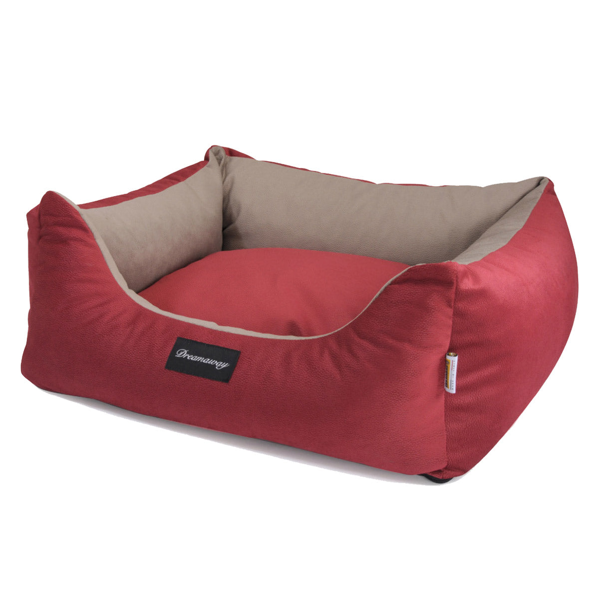 Dreamaway soft RED Dog Bed - 100x80x25h