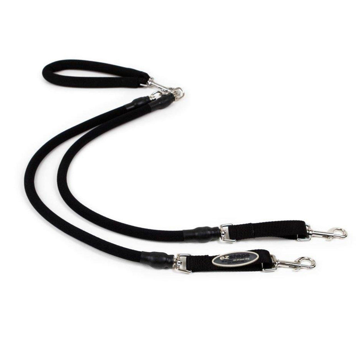 EZ Steps Stretch Dual Leash Medium - black