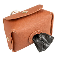 Duvo+ Imitation Leather Poo Bag Dispenser Brown (With poo bag) 32x22cm
