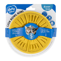 Duvo+ Lick Feeding Bowl For Dogs And Cat Kiwi Yellow 14x14x6.5cm