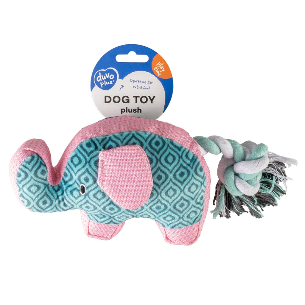 Duvo+ Plush Elephant Retro Blue - Dog Toy 24x11x5cm