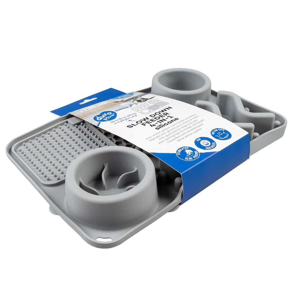 Duvo+ Slow down feeder 4-in-1 Grey 30x20x4cm