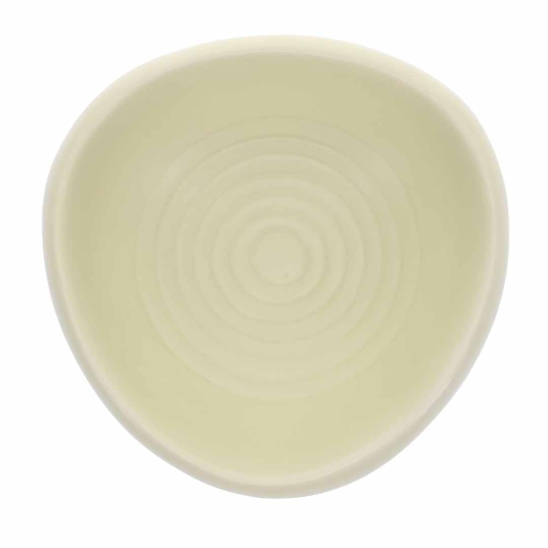 Duvo+ Feeding Bowl-Stone-Triangle bull's eye M - 300ml - 13.5x13.5x6cm Yellow-green