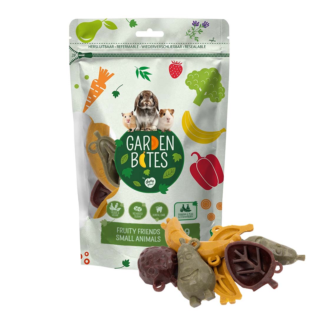 Duvo+ Garden Bites Fruity Friends For Small Animals - Mixed Colors-14cm-9pcs [76g]