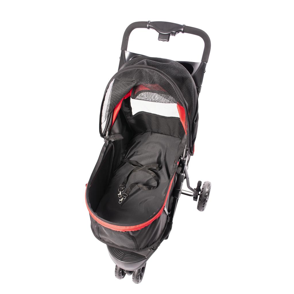 Duvo+ Pet Buggy 3-Wheeler 79x55x99cm - Max. 15kg Black/Red
