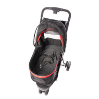 Duvo+ Pet Buggy 3-Wheeler 79x55x99cm - Max. 15kg Black/Red