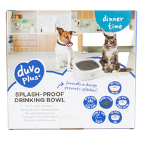 Duvo+ Splash-proof Drinking Bowl Square 1500ml - 21x20x8,5cm White/Grey