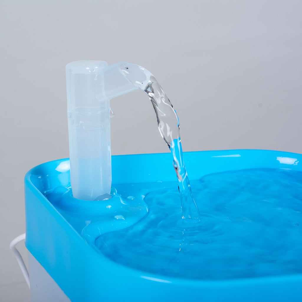 Duvo+ Transparent Drinking Fountain 16.5X16.5X21cm Blue/White