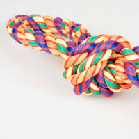 Duvo+ Tug Toy-Multicolour Cotton Rope Loop With 3 knots-42x15x7cm