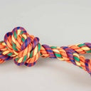 Duvo+ Tug Toy-Multicolour Cotton Rope loop With  5 knots-52x10x7cm