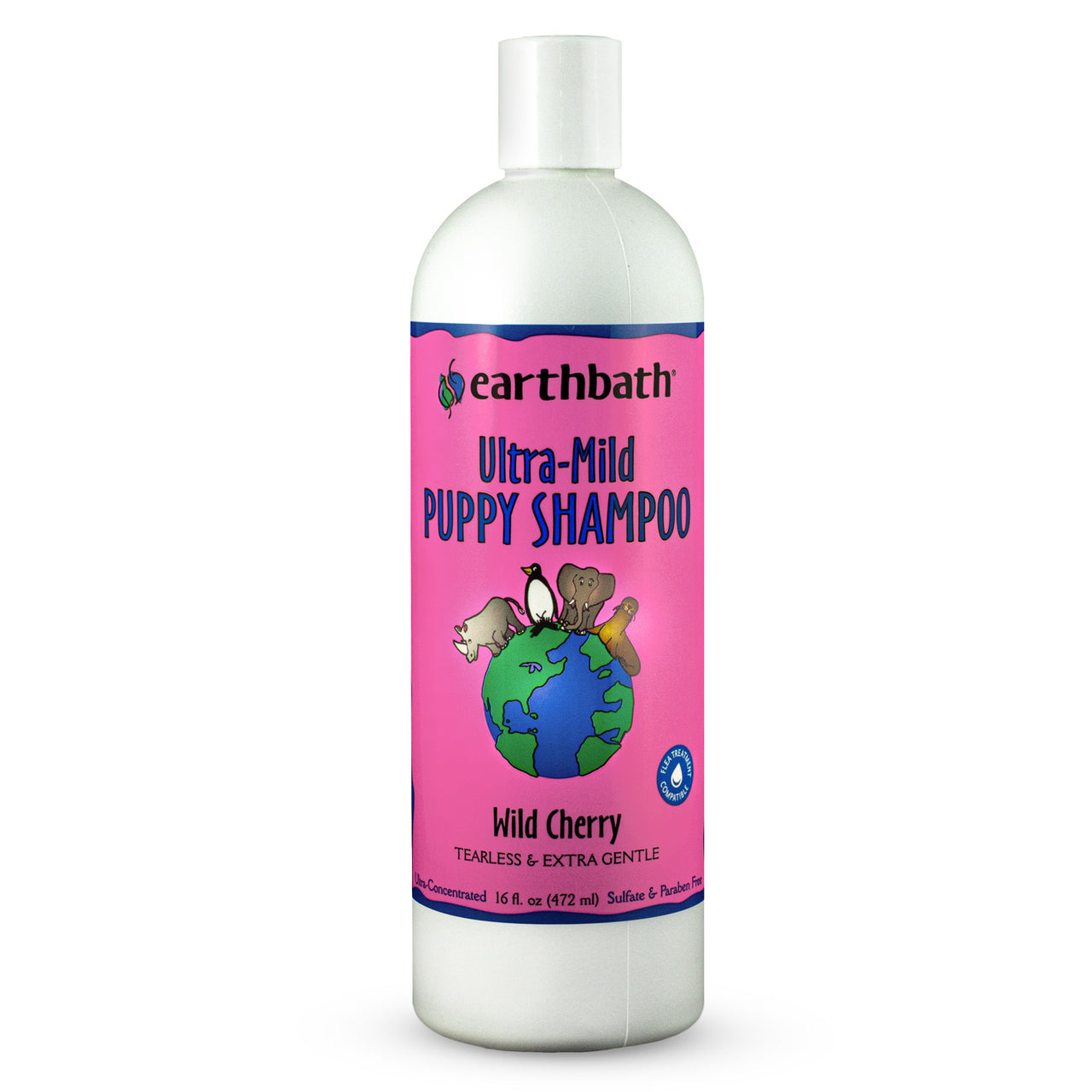 earthbath® Ultra-Mild Puppy Shampoo, Wild Cherry, Tearless & Extra Gentle, Made in USA, 16 oz