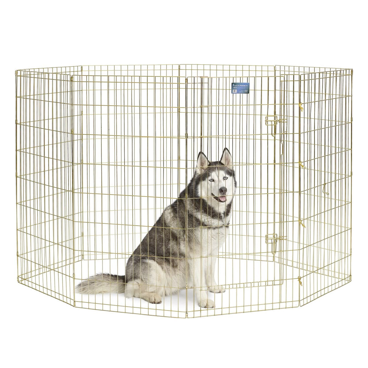 MidWest Foldable Exercise Pen With Door – Gold Zinc - 24 inch