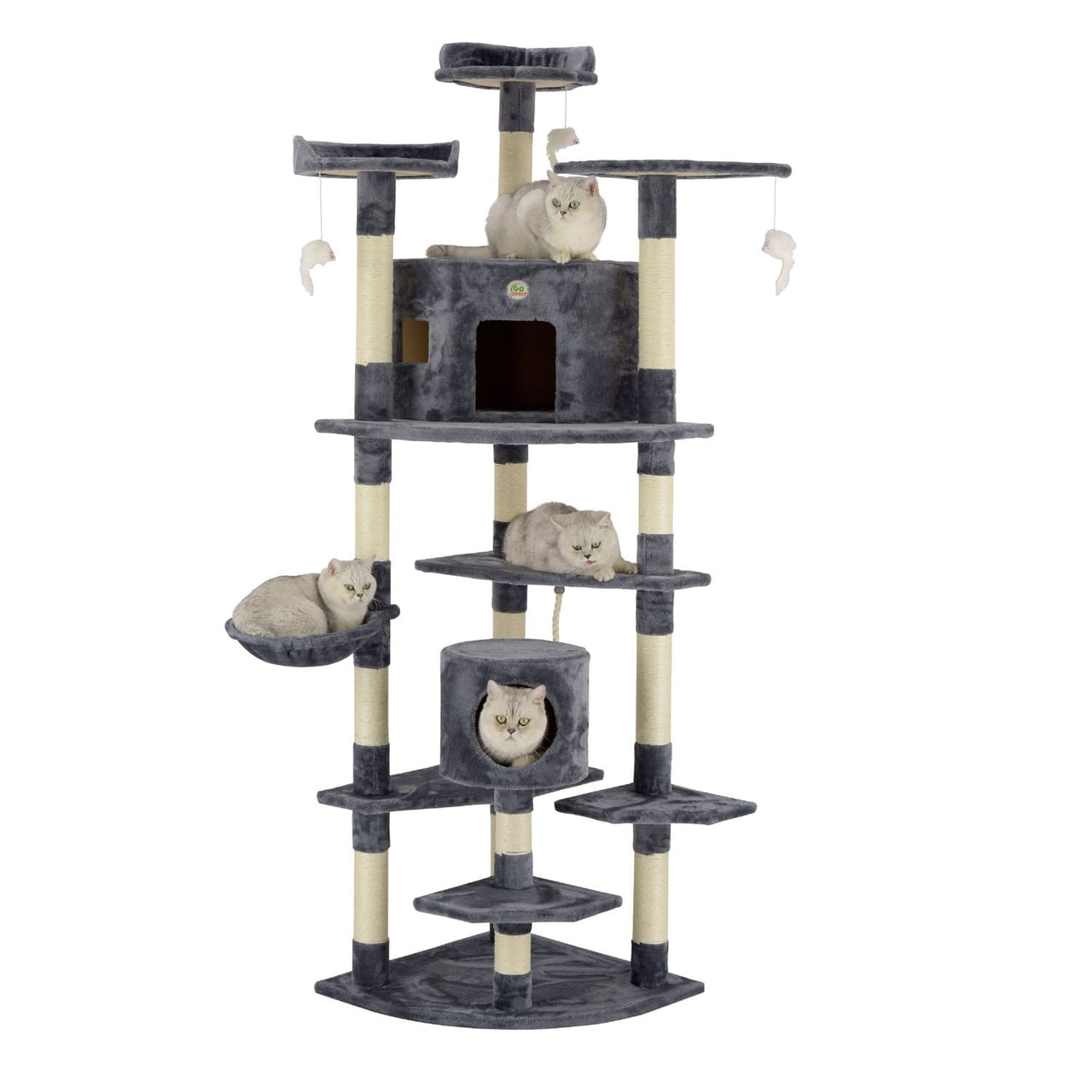 Go Pet Club 80″ Classic Cat Tree House Furniture with Sisal Scratching Post