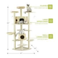 Thumbnail for Go Pet Club 80″ Classic Cat Tree House Furniture with Sisal Scratching Post