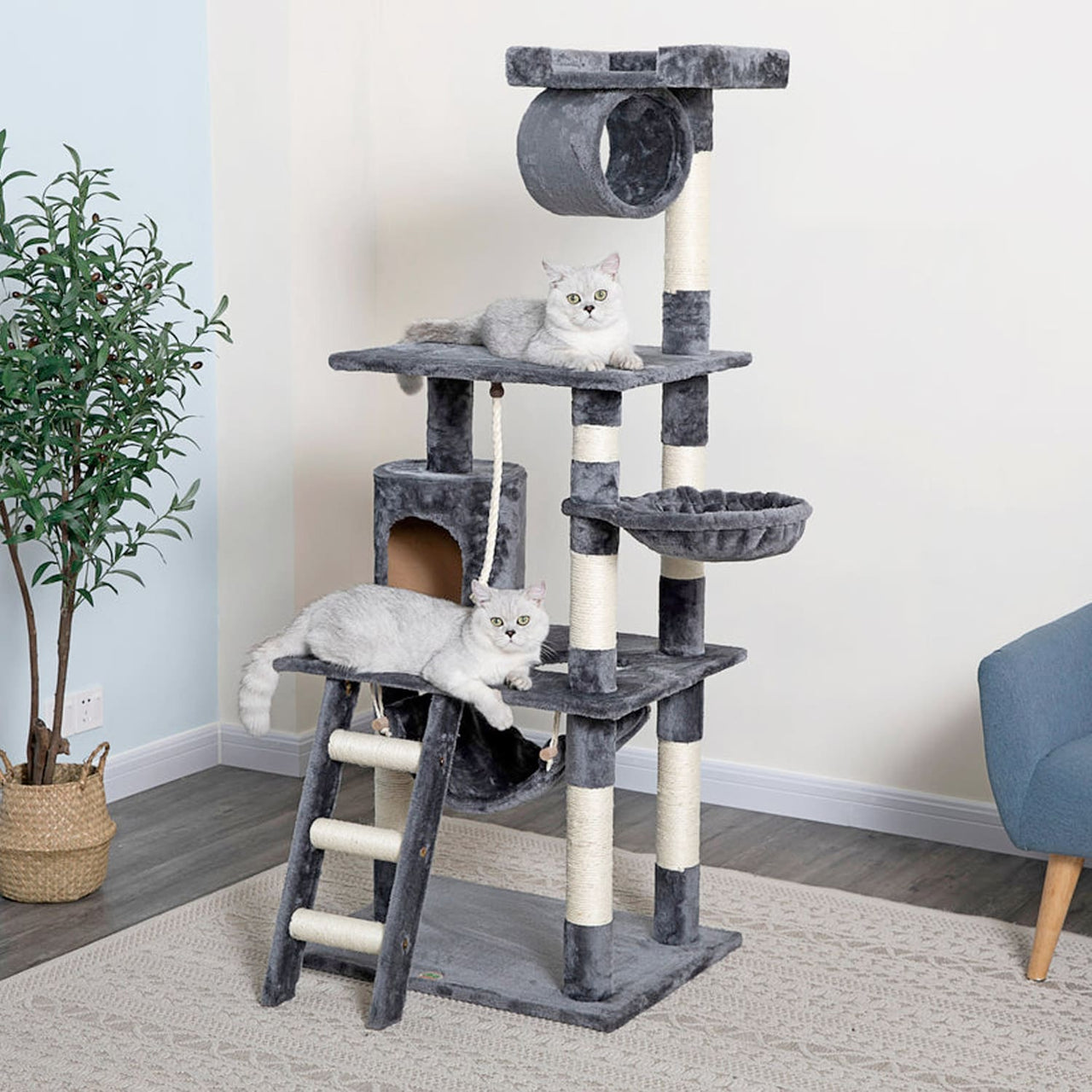 Go Pet Club 62″ Classic Cat Tree with Sisal Covered Posts