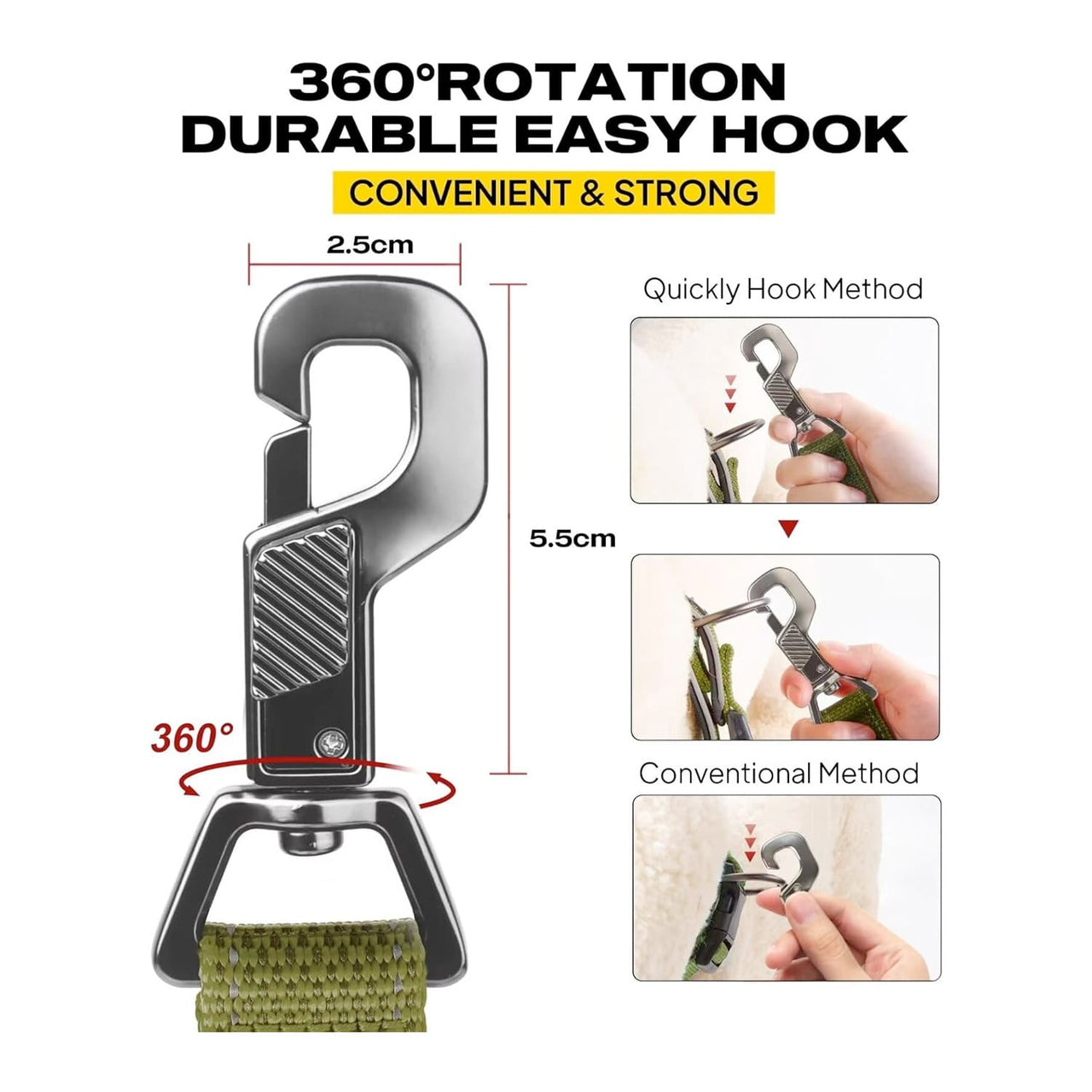 Fida Heavy Duty Dog Leash - 5ft - grey
