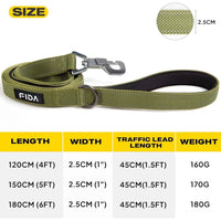 Fida Heavy Duty Dog Leash - 4ft - red