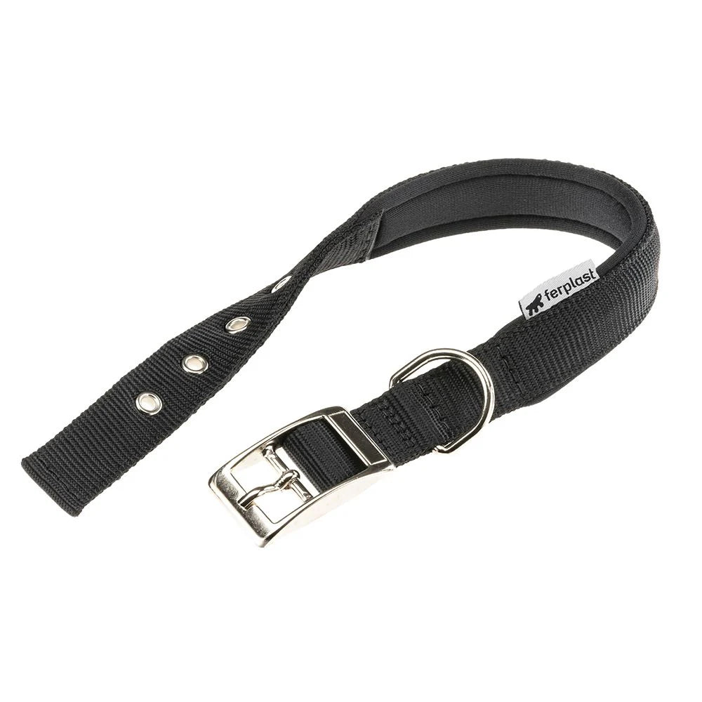 Ferplast Daytona C Nylon Dog Collar[Color - Black, Dimension - 45-53cm x 25mm]