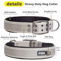 Fida Heavy Duty Dog Collar - Small - black
