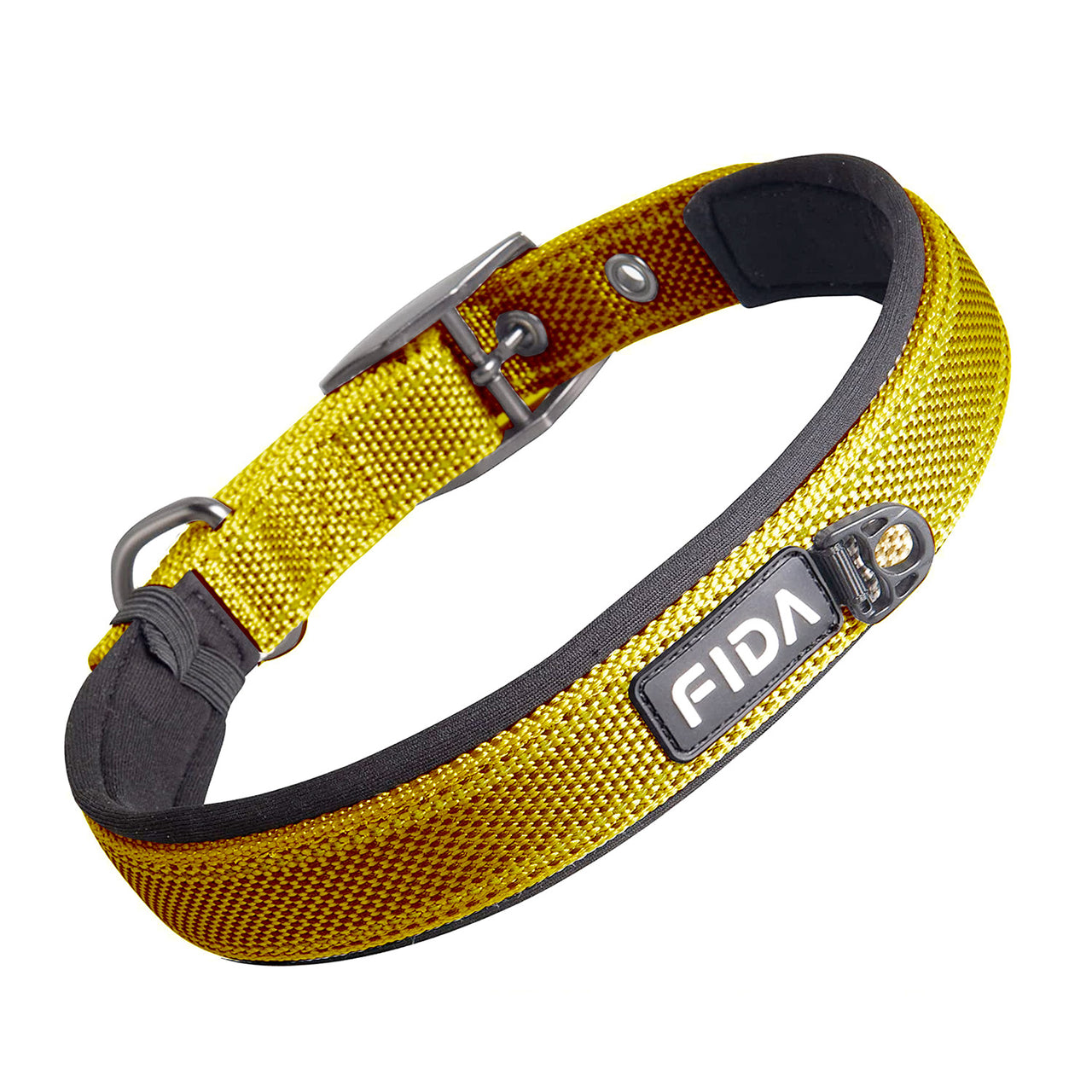 Fida Heavy Duty Dog Collar – Yellow - Small(11"-14.5")