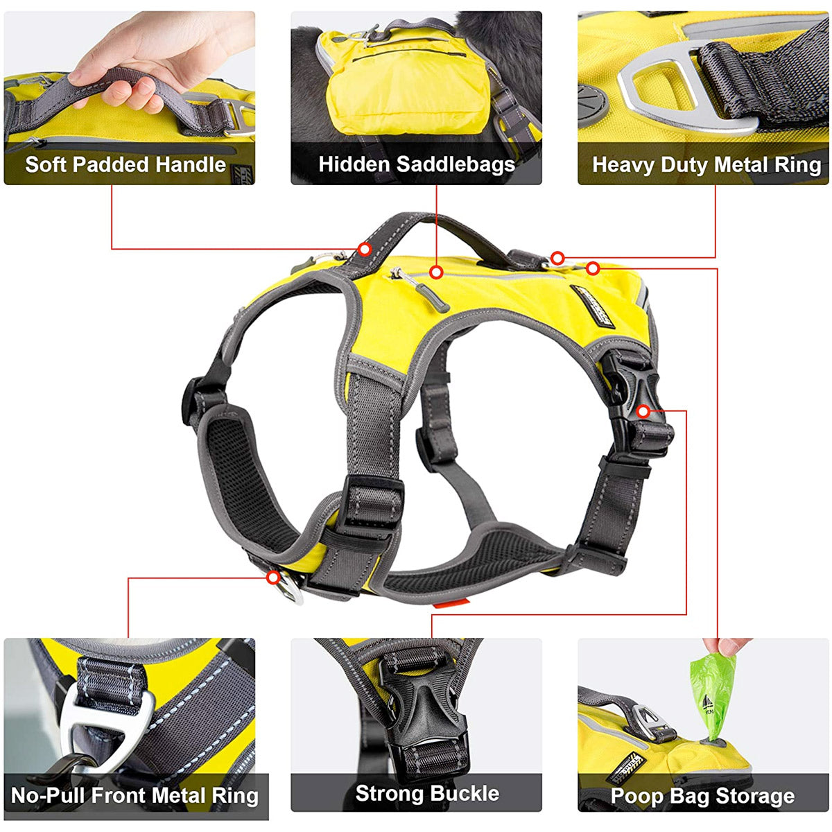 Fida Dog Harness – Yellow - S