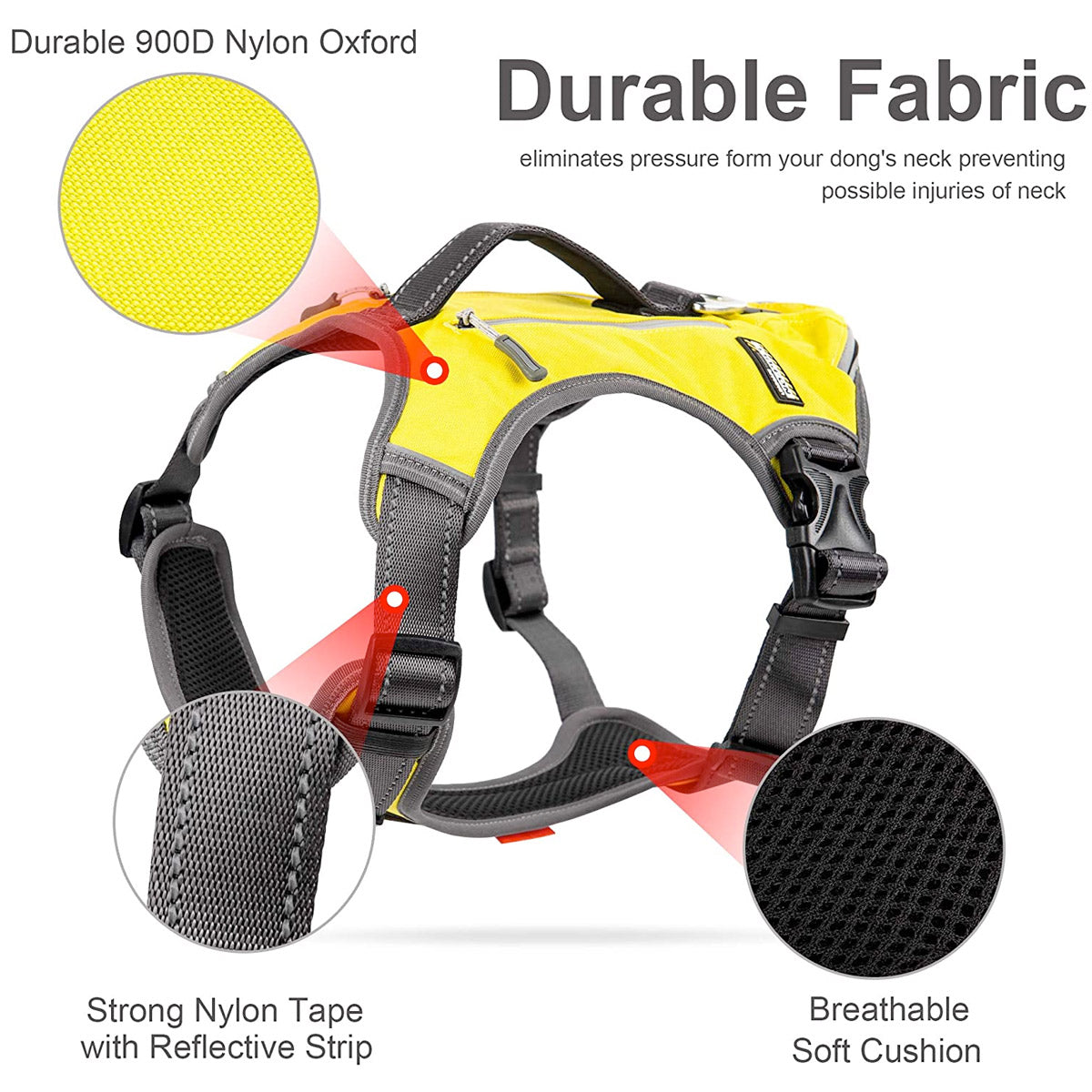 Fida Dog Harness – Yellow - S