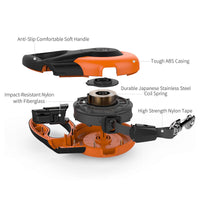 Fida Retractable Dog Leash Heavy Duty (Mars Series) - M (5m / 16ft) - red