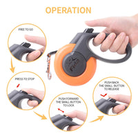 Fida Retractable Dog Leash Heavy Duty (Mars Series) - M (5m / 16ft) - red