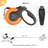 Fida Retractable Dog Leash Heavy Duty (Mars Series) - M (5m / 16ft) - red