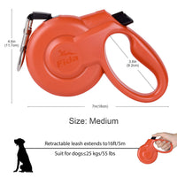 Fida Retractable Dog Leash Heavy Duty (Styleash Series) - M (5m / 16ft) - black