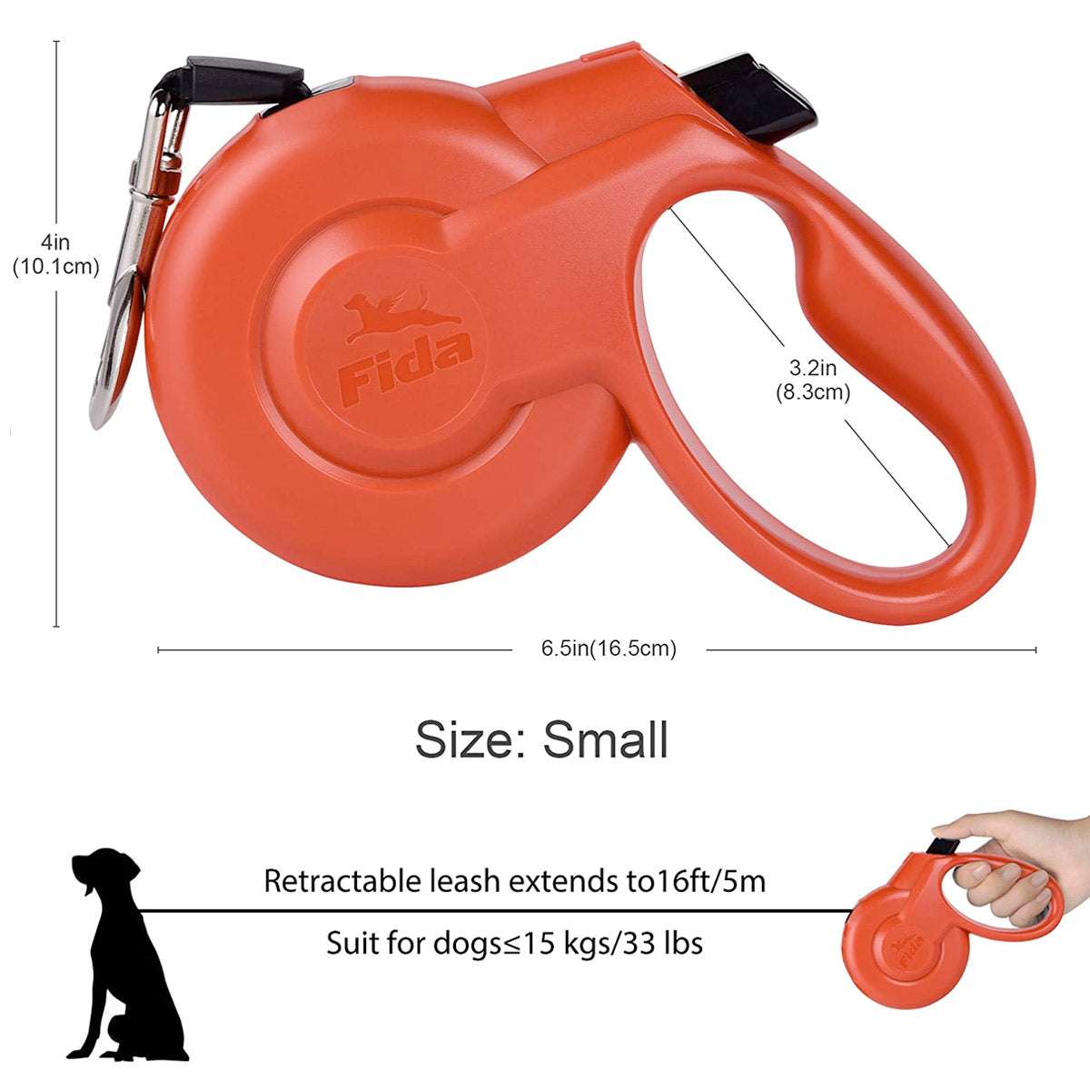 Fida Retractable Dog Leash Heavy Duty (Styleash Series) - blue