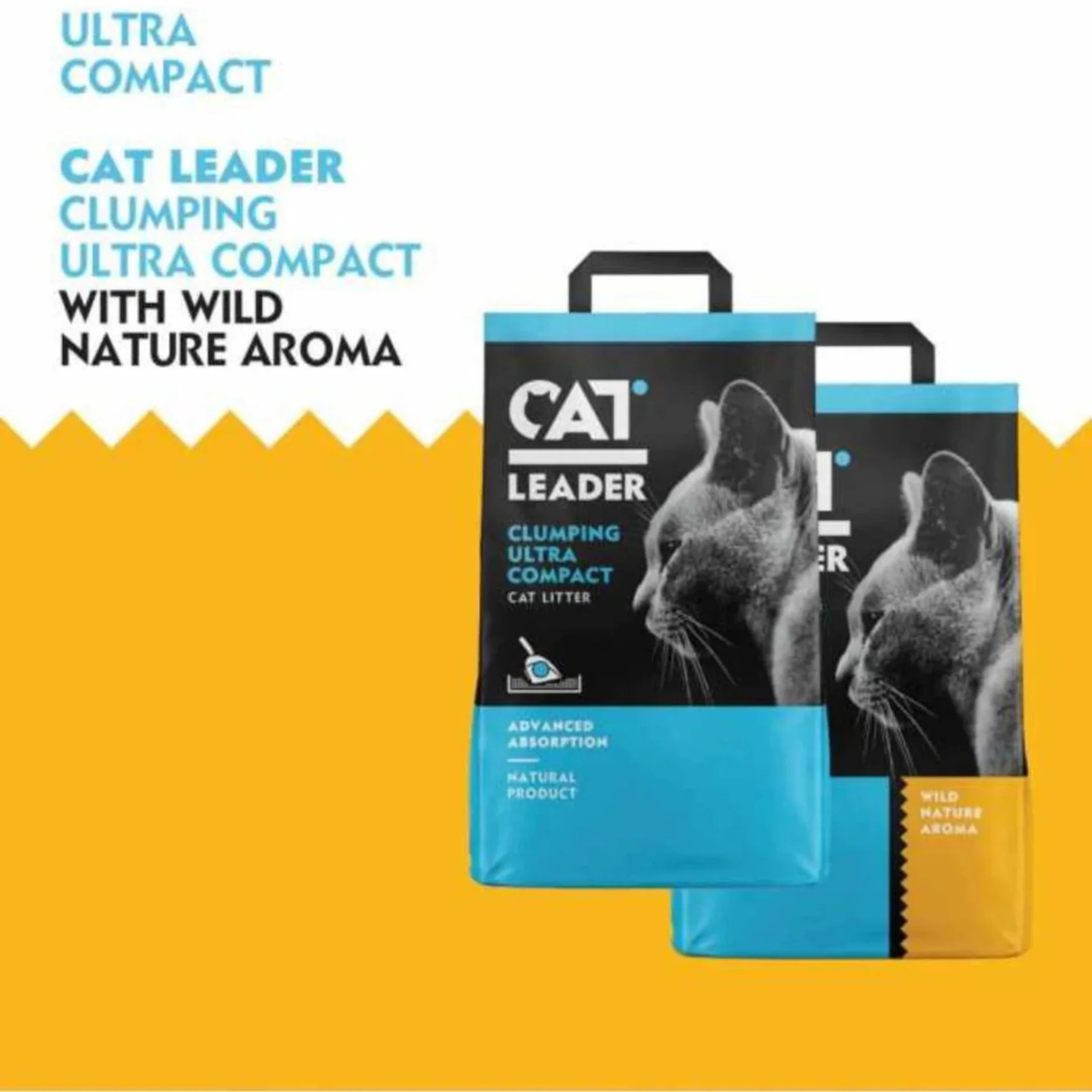Geohellas Cat Leader Clumping Ultra Compact Cat Litter[Weight - 10kg, Flavor - Baby Powder]