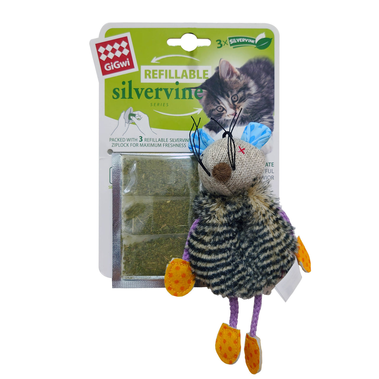 Mouse Refillable Slivervine with 3 Slivervine teabags with ziplock bag