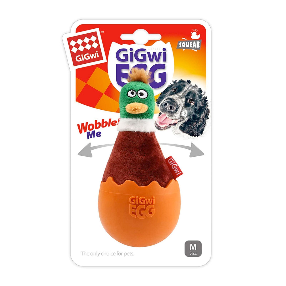 GiGwi EGG Wobble Fun Brown Duck – Medium