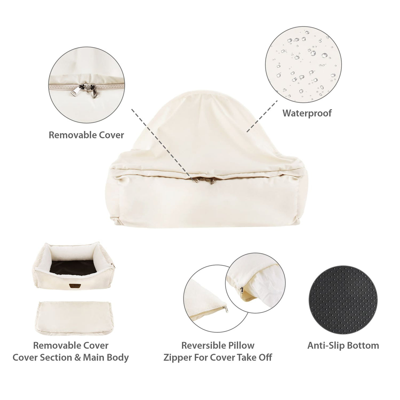 GiGwi Place – Covered Bolster Pet Bed