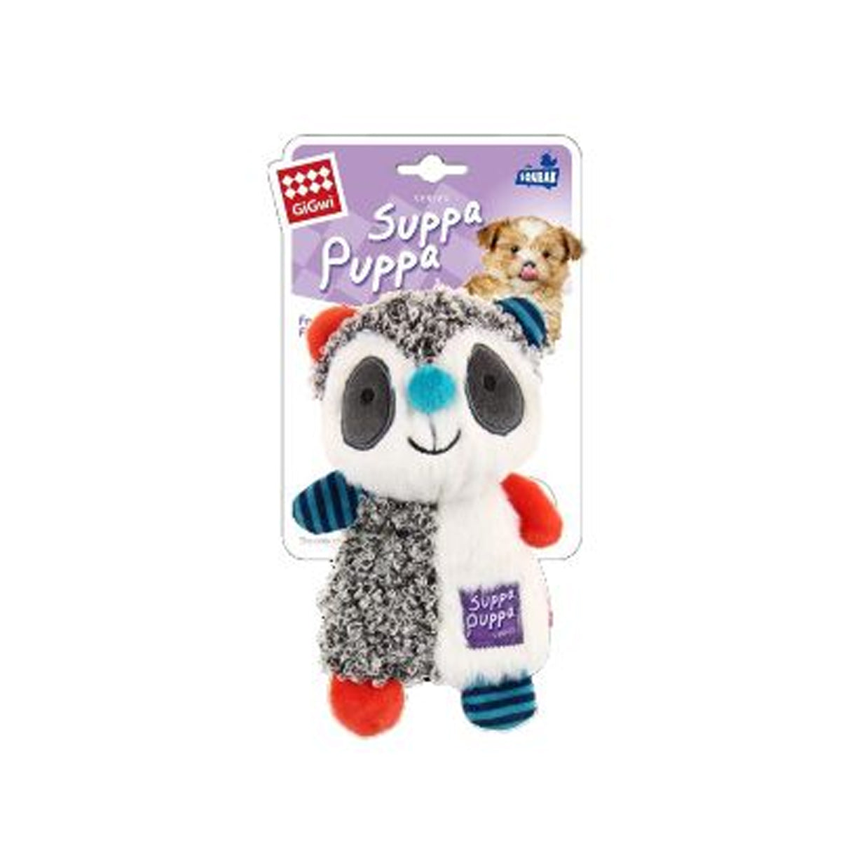 GiGwi Suppa Puppa Racoon Squeaker / Crincle inside